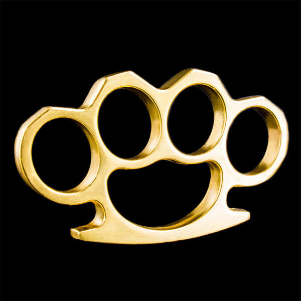 Gold Thick 4 Finger Knuckle Duster Ring Buckle Vehicle Window Breaking Belt Buckles