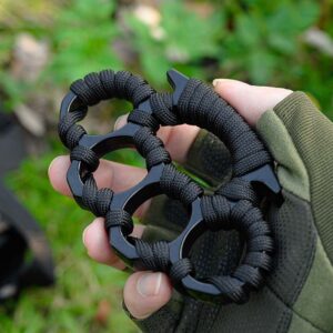 Gold Thick 4 Finger Knuckle Duster Ring Buckle Vehicle Window Breaking Belt Buckles Wild