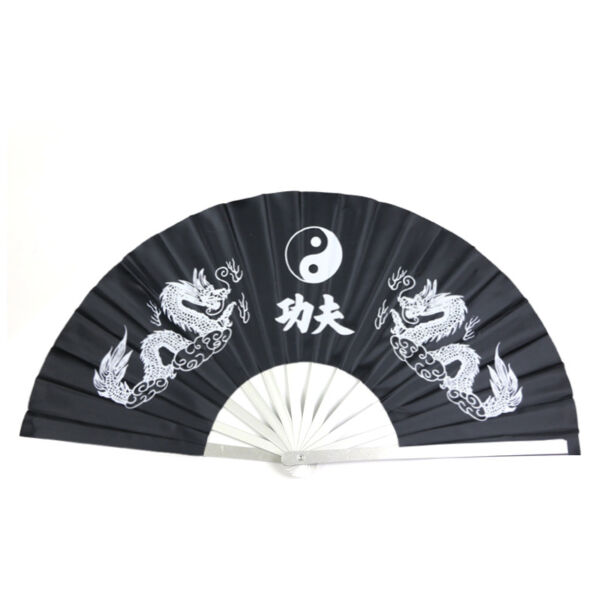 Kung Fu Characters Fan Aluminum Alloy Metal Fan Bones Tai Chi Fan