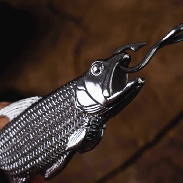 Stainless Steel Fish Keychain Bottle Opener Multifunctional Pendant 3