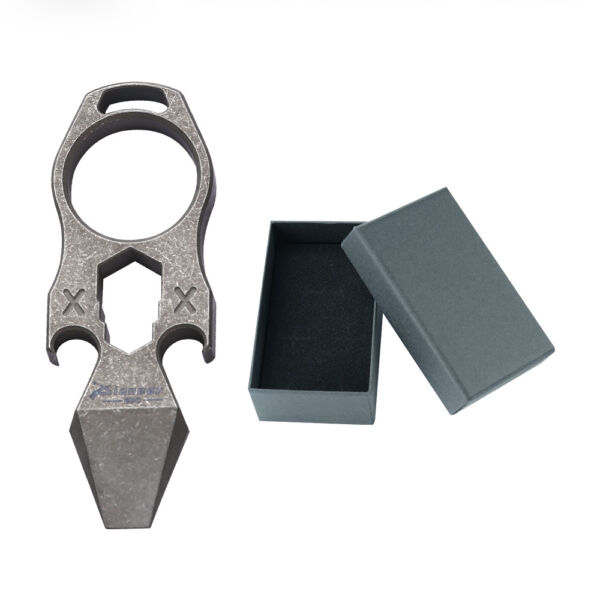Stone Color Large Titanium Alloy Multifunctional Keychain Outdoor Wrench Keychain